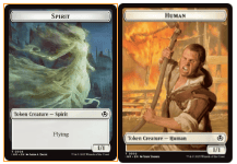 Spirit // Human (0002) Double-Sided Token - Foil